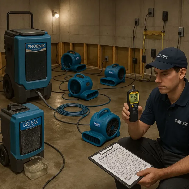 Structural Drying and Dehumidification process in New Hyde Park, NY